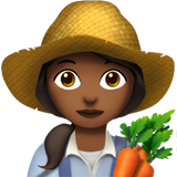 Woman Farmer: Medium-Dark Skin Tone on Apple iOS 11.3