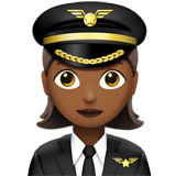 Woman Pilot: Medium-Dark Skin Tone on Apple iOS 11.3