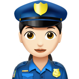 Woman Police Officer: Light Skin Tone on Apple iOS 11.3