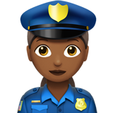 Woman Police Officer: Medium-Dark Skin Tone on Apple iOS 11.3