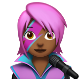 Woman Singer: Medium-Dark Skin Tone on Apple iOS 11.3