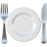 Fork and Knife with Plate on Apple iOS 11.3