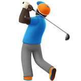 Person Golfing: Dark Skin Tone on Apple iOS 11.3