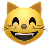 Grinning Cat with Smiling Eyes on Apple iOS 11.3