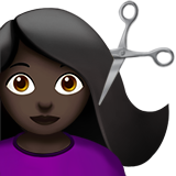 Person Getting Haircut: Dark Skin Tone on Apple iOS 11.3