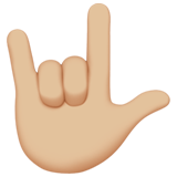 Love-You Gesture: Medium-Light Skin Tone on Apple iOS 11.3
