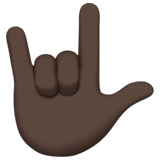 Love-You Gesture: Dark Skin Tone on Apple iOS 11.3