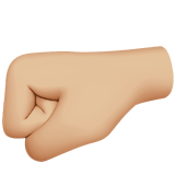 Left-Facing Fist: Medium-Light Skin Tone on Apple iOS 11.3