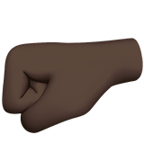 Left-Facing Fist: Dark Skin Tone on Apple iOS 11.3
