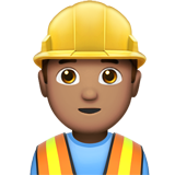 Man Construction Worker: Medium Skin Tone on Apple iOS 11.3
