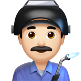 Man Factory Worker: Light Skin Tone on Apple iOS 11.3