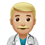 Man Health Worker: Medium-Light Skin Tone on Apple iOS 11.3