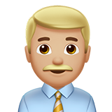 Man Office Worker: Medium-Light Skin Tone on Apple iOS 11.3