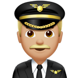 Man Pilot: Medium-Light Skin Tone on Apple iOS 11.3