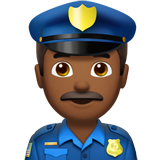 Man Police Officer: Medium-Dark Skin Tone on Apple iOS 11.3