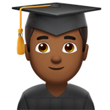 Man Student: Medium-Dark Skin Tone on Apple iOS 11.3