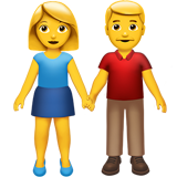 Woman and Man Holding Hands on Apple iOS 11.3