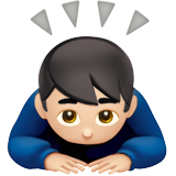 Man Bowing: Light Skin Tone on Apple iOS 11.3
