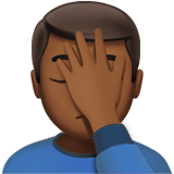 Man Facepalming: Medium-Dark Skin Tone on Apple iOS 11.3