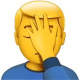 Man Facepalming on Apple iOS 11.3