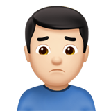 Man Frowning: Light Skin Tone on Apple iOS 11.3