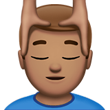 Man Getting Massage: Medium Skin Tone on Apple iOS 11.3
