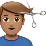 Man Getting Haircut: Medium Skin Tone on Apple iOS 11.3