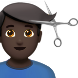 Man Getting Haircut: Dark Skin Tone on Apple iOS 11.3