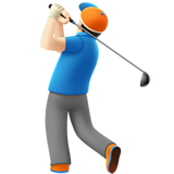 Man Golfing: Light Skin Tone on Apple iOS 11.3
