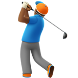 Man Golfing: Medium-Dark Skin Tone on Apple iOS 11.3
