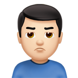 Man Pouting: Light Skin Tone on Apple iOS 11.3