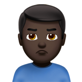 Man Pouting: Dark Skin Tone on Apple iOS 11.3