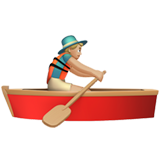 Man Rowing Boat: Medium-Light Skin Tone on Apple iOS 11.3