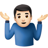 Man Shrugging: Light Skin Tone on Apple iOS 11.3