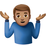 Man Shrugging: Medium Skin Tone on Apple iOS 11.3