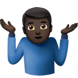 Man Shrugging: Dark Skin Tone on Apple iOS 11.3