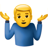 Man Shrugging on Apple iOS 11.3