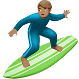 Man Surfing: Medium Skin Tone on Apple iOS 11.3