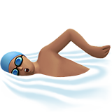 Man Swimming: Medium Skin Tone on Apple iOS 11.3