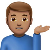 Man Tipping Hand: Medium Skin Tone on Apple iOS 11.3