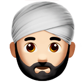 Man Wearing Turban: Light Skin Tone on Apple iOS 11.3