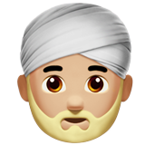 Man Wearing Turban: Medium-Light Skin Tone on Apple iOS 11.3
