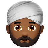 Man Wearing Turban: Medium-Dark Skin Tone on Apple iOS 11.3