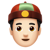 Person with Skullcap: Light Skin Tone on Apple iOS 11.3