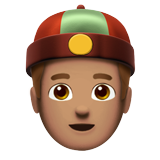 Person with Skullcap: Medium Skin Tone on Apple iOS 11.3