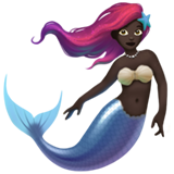 Mermaid: Dark Skin Tone on Apple iOS 11.3