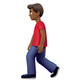 Person Walking: Medium-Dark Skin Tone on Apple iOS 11.3