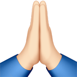 Folded Hands: Light Skin Tone on Apple iOS 11.3