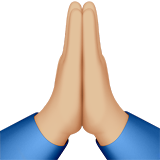 Folded Hands: Medium-Light Skin Tone on Apple iOS 11.3