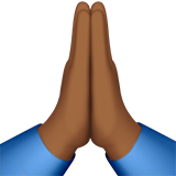 Folded Hands: Medium-Dark Skin Tone on Apple iOS 11.3